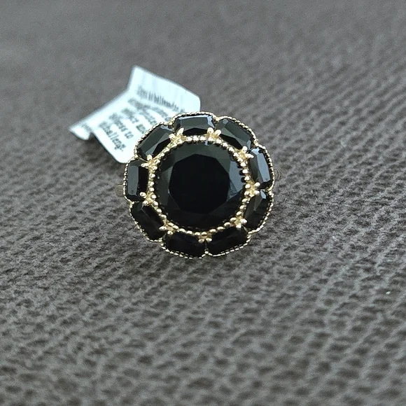 Shivam Black🖤 Onyx Flower🏵 Ring💍 - Picture 13 of 16